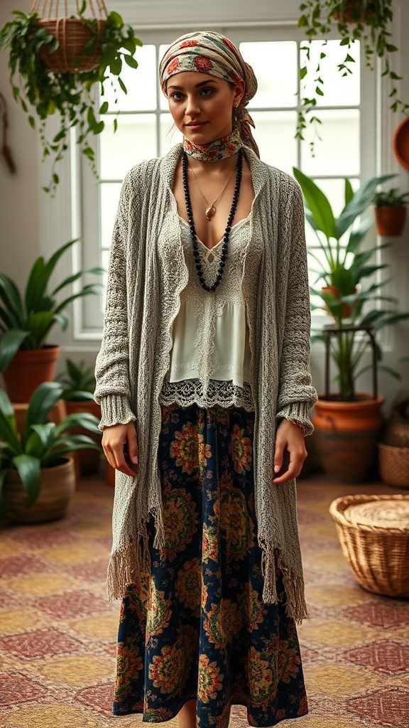 12 CUTE Boho Outfit Ideas boho layering la image