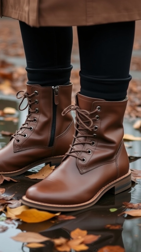 12 Cute Fall Outfit Ideas for Women close up of boots image