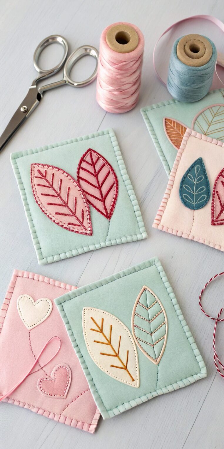 coasters-with-appliqu--shapes----fabric-coasters-a coasters with appliqu shapes fabric coasters a