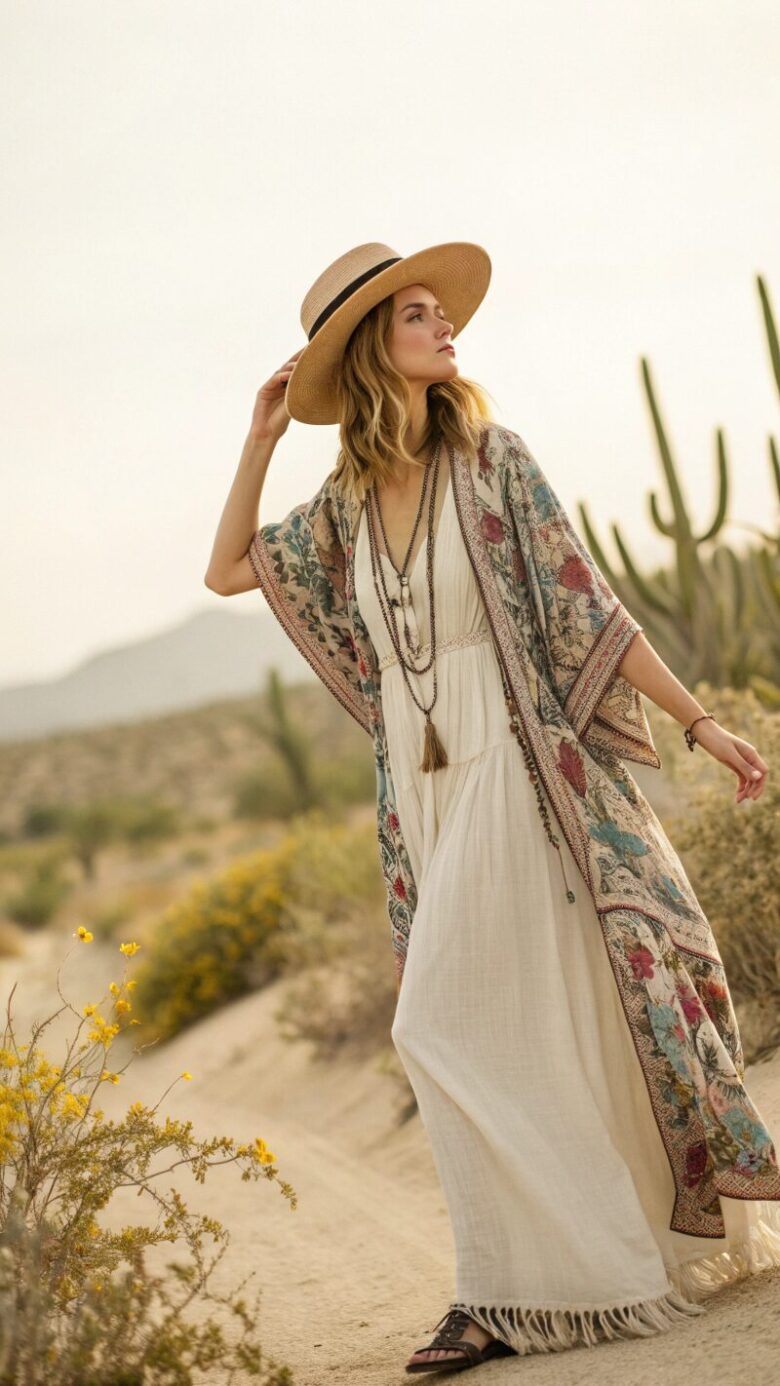 -flowing-patterned-kimono-or-duster-worn-over-a-si flowing patterned kimono or duster worn over a si 1