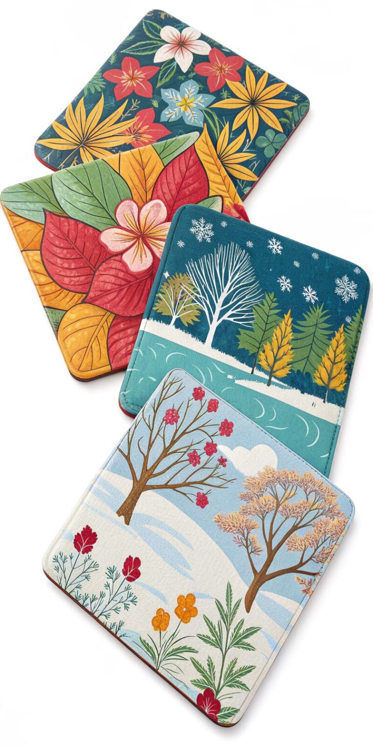 fun-seasonal-fabric-coasters----bright-seasonal-fa fun seasonal fabric coasters bright seasonal fa