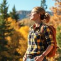 Lady wearing flane image