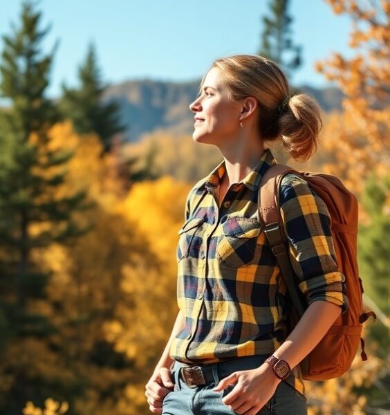 lady wearing flane image 1