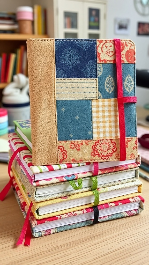 12 Leftover Fabric Ideas DIY notebooks covered image