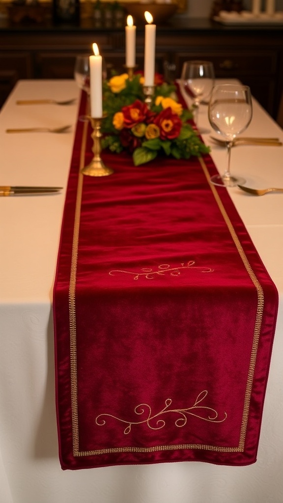 15 Best fall Table Runners Patterns for free rich burgundy vel image