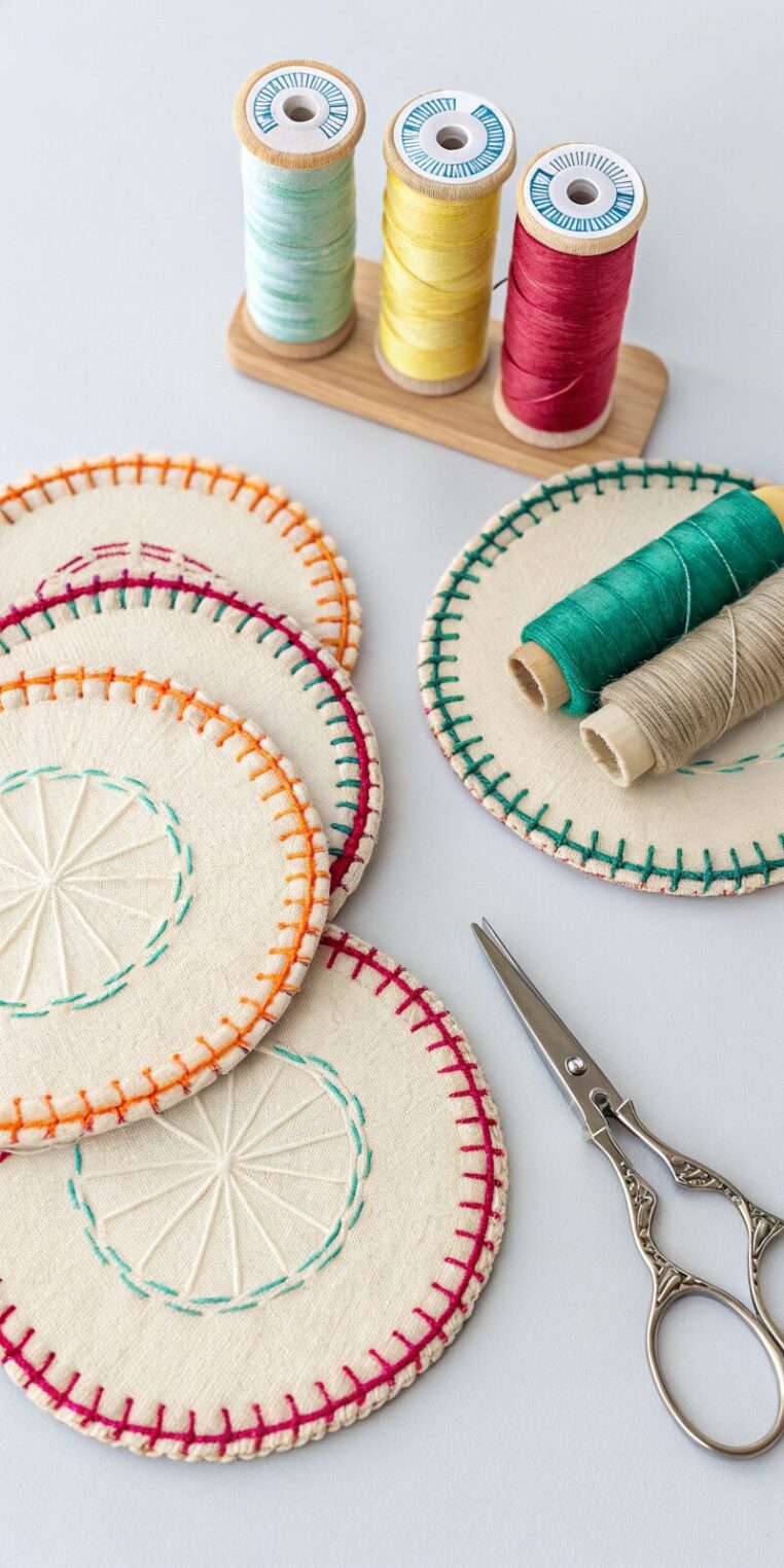 round-fabric-coasters-with-piping----elegant-round round fabric coasters with piping elegant round