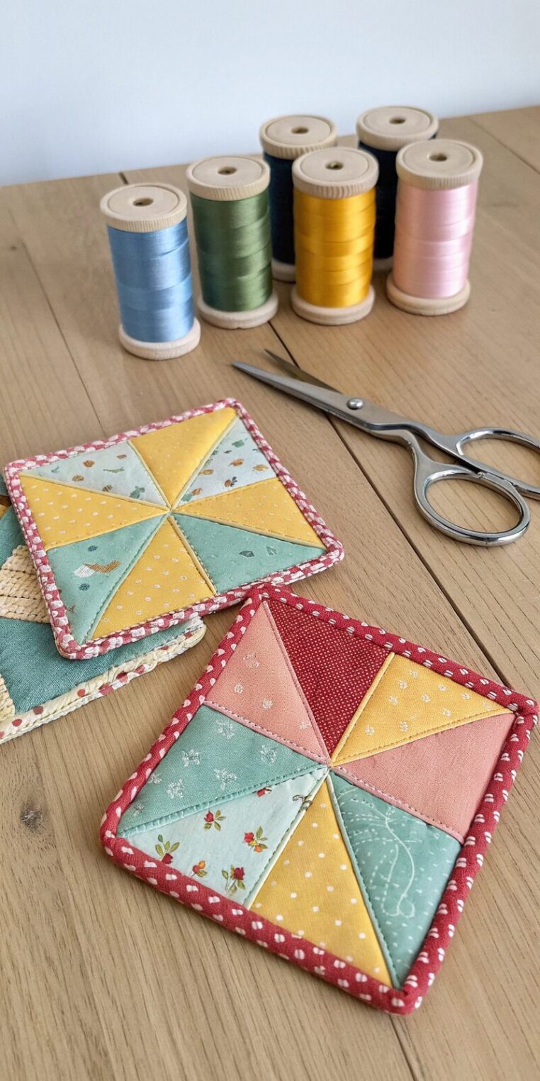 simple-square-fabric-coasters----set-of-neatly-sew simple square fabric coasters set of neatly sew
