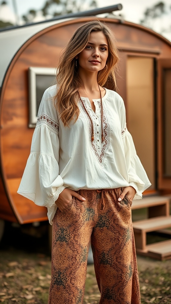 12 CUTE Boho Outfit Ideas woman wearing a w image