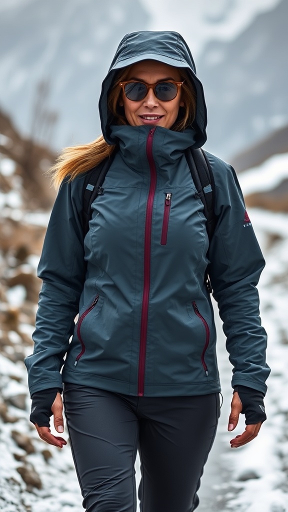 14 Best Hiking Outfit Ideas for Women Winter woman wearing thr image